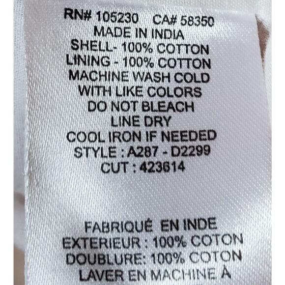 Joie White M Cotton Sun Dress with Red Floral Embroidery Boho Vacation Beach - Picture 9 of 11